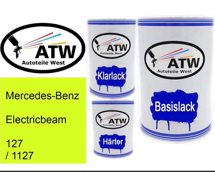Mercedes-Benz, Electricbeam, 127 / 1127: 500ml Lackdose + 500ml Klarlack + 250ml Härter - Set, von ATW Autoteile West.